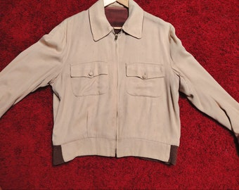 1950s rayon gab ricky jacket atomic brown size M