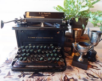 Antique Typewriter - Vintage Typewriter - 1930s - L.C. Smith & Corona - Super Speed - Vintage Office Decor