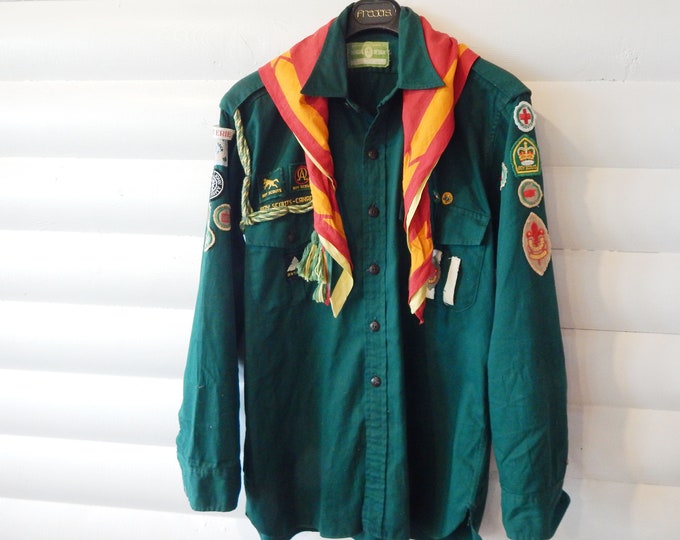 Vintage Boy Scout Uniform Canada 1950s Canadian Boy Scout Shirt Boy