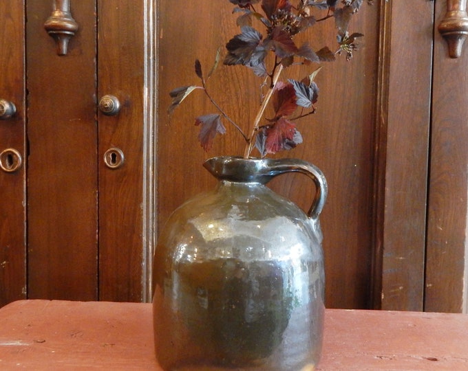 Antique Beehive Molasses Jug Brown Glaze Crock Pour Spout Etsy