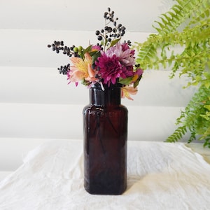 Vintage Amber Bottle - Pharmaceutical Bottle - Brown Glass Bottle - Antique Medicine Bottle