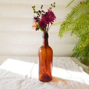 Vintage Amber Bottle - Pharmaceutical Bottle - Brown Glass Bottle - Antique Medicine Bottle