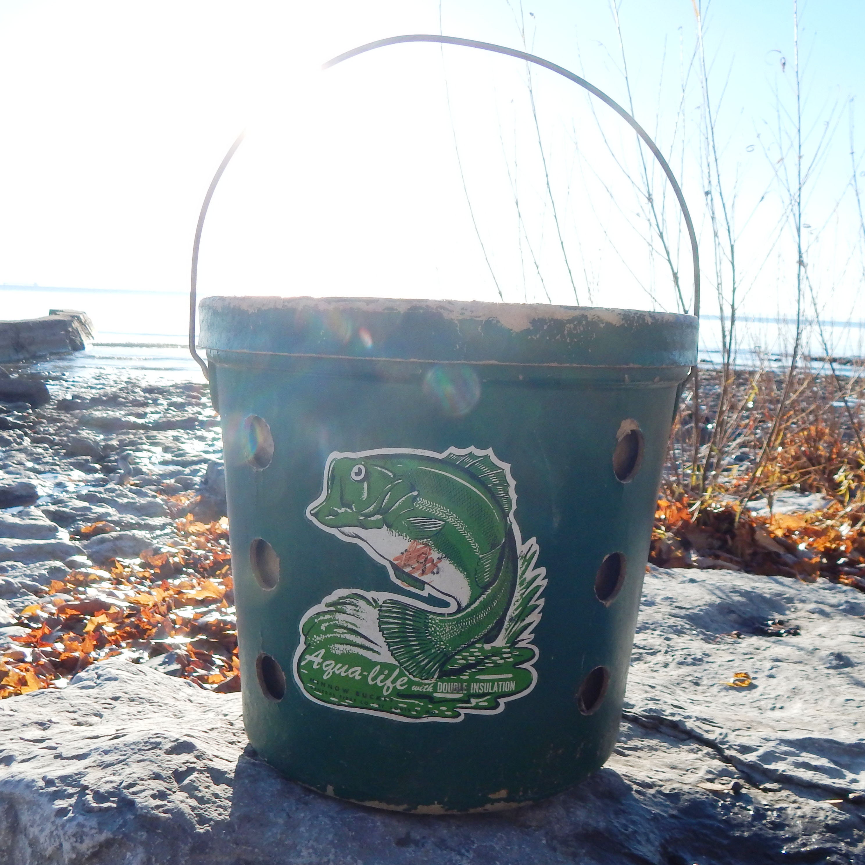 French Galvanized Fishing Creel, Large Vintage Zinc Minnow Bucket, Gift for  Fisherman