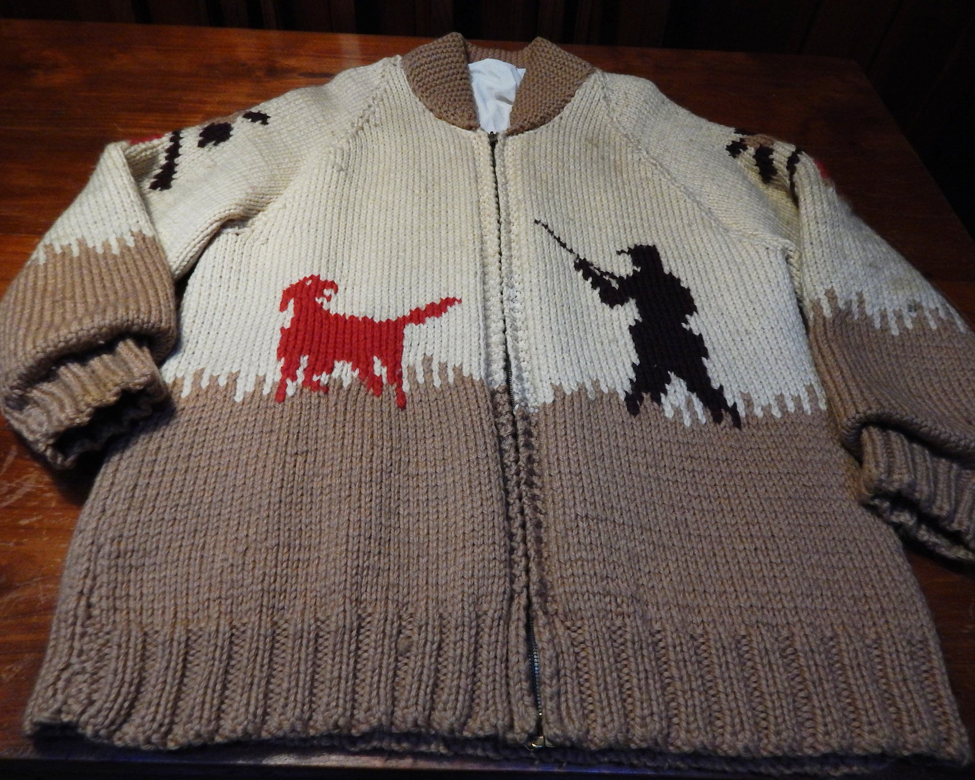 Men's Sweater Hand Knit Hunting Sweater Heavy Wool Etsy