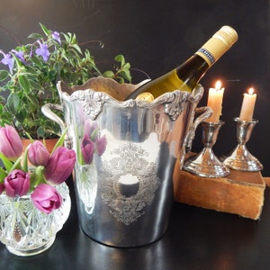 Vintage Silverplate Ice Bucket - Champagne Cooler - Wine Chiller - Engraved