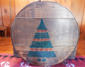 Primitive Christmas Decor - Bentwood Pantry Box - Primitive Pantry Box - Shaker Style - Christmas Tree