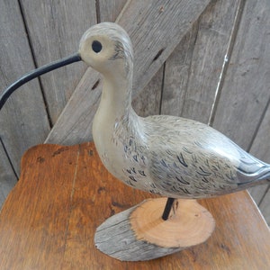 Hand-Carved Shorebird - Signed - Curlew Sandpiper Carving