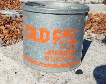 Vintage Minnow Bucket - Bait Pail - Bait Can - Old Pal - Vintage Fishing Decor