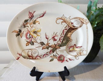 Antique Platter - Ashworth Brothers Melrose Platter - Rare 1800s Ironstone Platter - Aesthetic Period