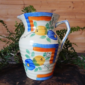 Antieke kan - Art Deco kan - Handgeschilderde kan - Vintage sapkan
