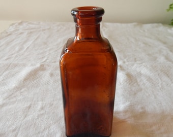 Vintage Amber Bottle - Pharmaceutical Bottle - Brown Glass Bottle - Antique Medicine Bottle - Thanksgiving Table Decor