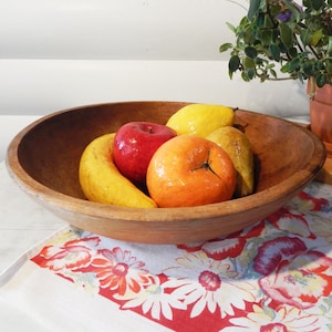 Antique Wood Bowl - Hand-Turned - Medium Wood Bowl - 1900s Handmade Bowl