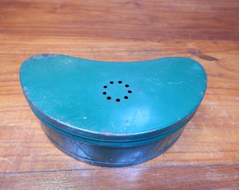 Caja de cebo vintage - Lata de cebo desgastada por cinturón - Moscas de pesca - Moscas de salmón