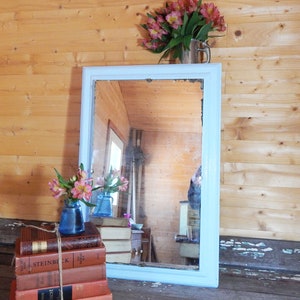 Vintage Medicine Cabinet - Plate Glass Silvered Mirror - Built-in Wood Medicine Cabinet