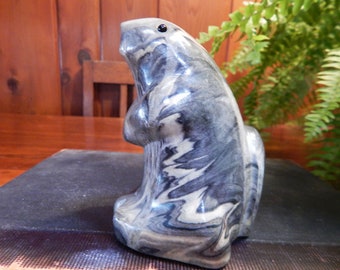 Hand Carved Stone Animals - Animal Spirit Totem - Vintage Canadian Hand-Carved Beaver