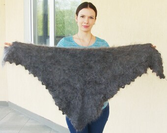 Vintage Orenburg shawl Orenburg scarf Russian shawl Warm scarf Warm shawl Gray shawl Gray scarf Chale russe Vintage shawl