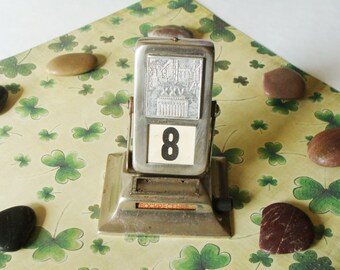 Vintage Soviet Perpetual Calendar~Reversable Desk Metal Calendar~ USSR the 1960s ~ Home Decor
