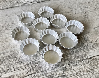 Vintage Metal Muffin Baking Molds, Set of 10, USSR