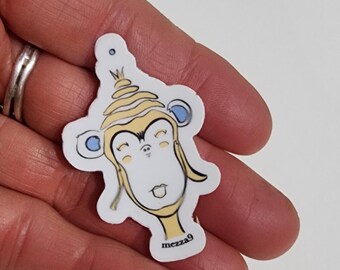 Zen Monkey Vinyl Sticker - Waterproof, Weatherproof