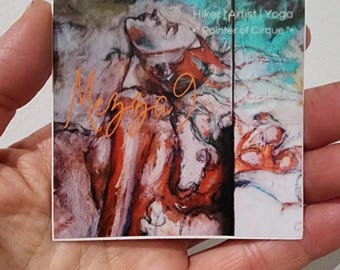 Watercolor Waterfall Sketch Sticker, Waterproof & Weatherproof (3x3 in)