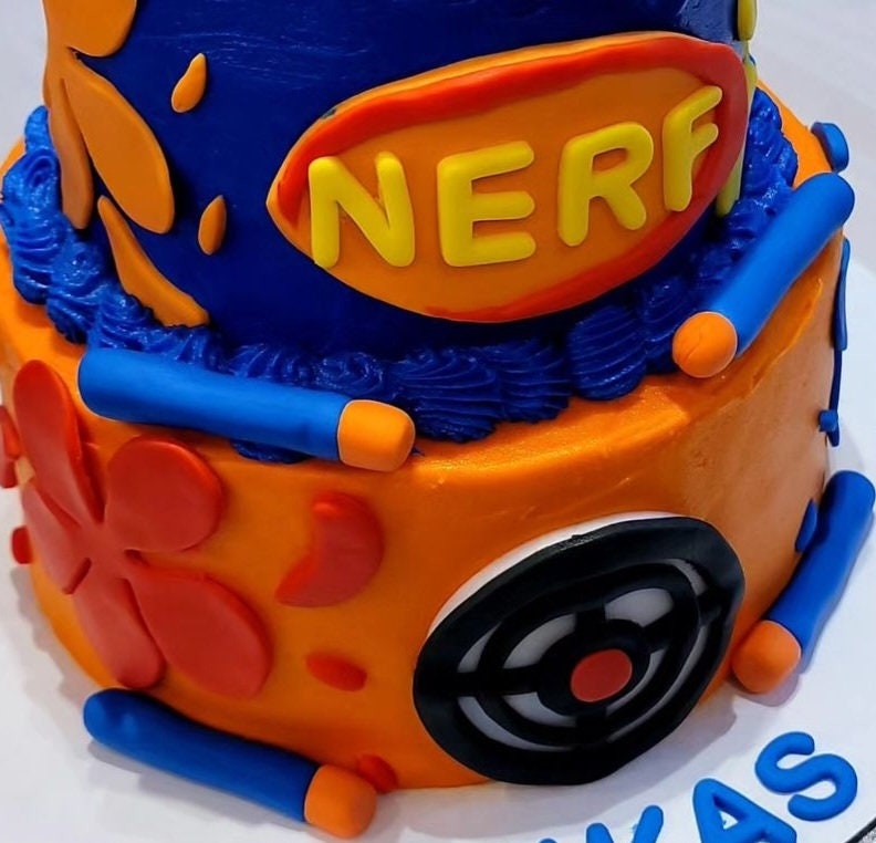 NERF Logo Happy Nerfday I Would Take a NERF Bullet for You Edible Cupcake  Topper Images ABPID04613