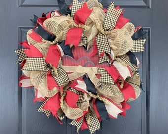 Rustic Hearts Wreath, Valentine's Day, Year-Round