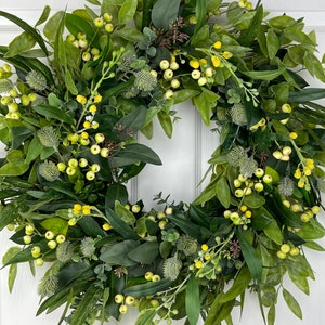 Greenery Wreath, Green Foliage and Berries, Year Round Wreath