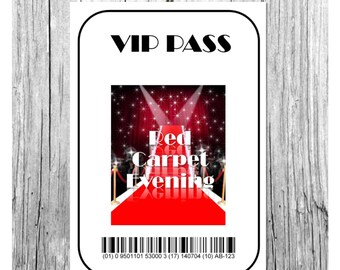 Hollywood Red Carpet Event - VIP Pass for Dance Customizable - Printable Digital Download