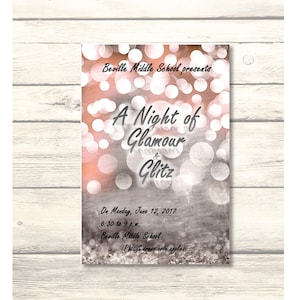 Una noche dde glamour y glitz - Invitacion para Baile de escuela/prom/homecoming - Descarga Digital Imprimible