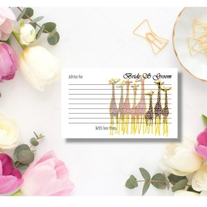 Design africano Giraffe Matrimonio "Consiglio" Carte personalizzabili - Download digitale stampabile