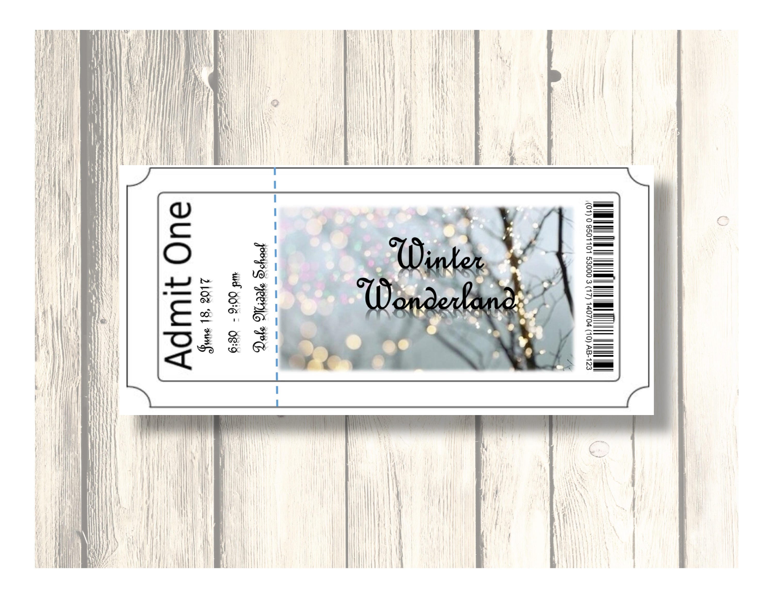 Winter Wonderland Ticket School Invitation/card