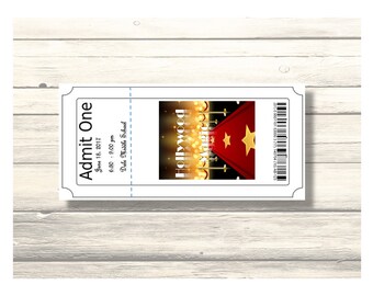 Hollywood Magic Ticket- School Dance/Prom Invitation/Homecoming/Card Customizable - Printable Digital Download
