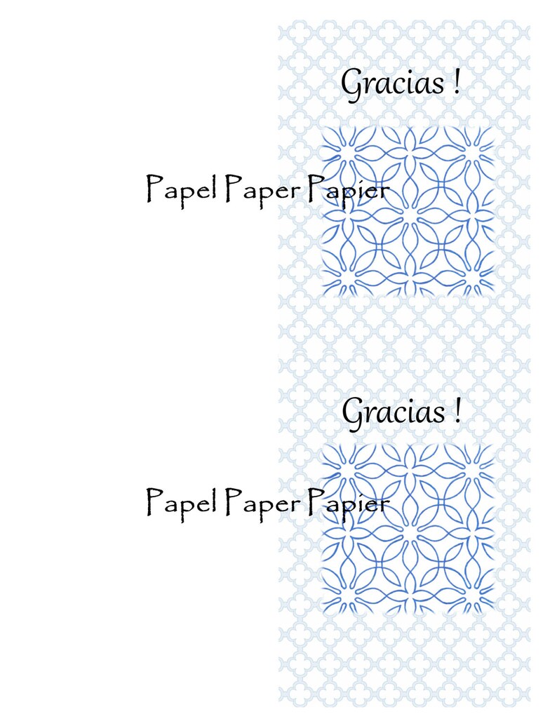 Blue Al-Andalus Wedding Thank You Cards in Spanish Customizable Printable Digital Download