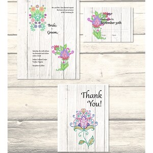 Set of Indian Wedding Invitation, RSVP & Thank You Cards Customizable - Printable Digital Download