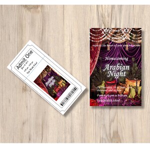 Arabian Night- School Dance/Prom-Homecoming Invitation and Ticket Set Customizable - Printable Digital Download