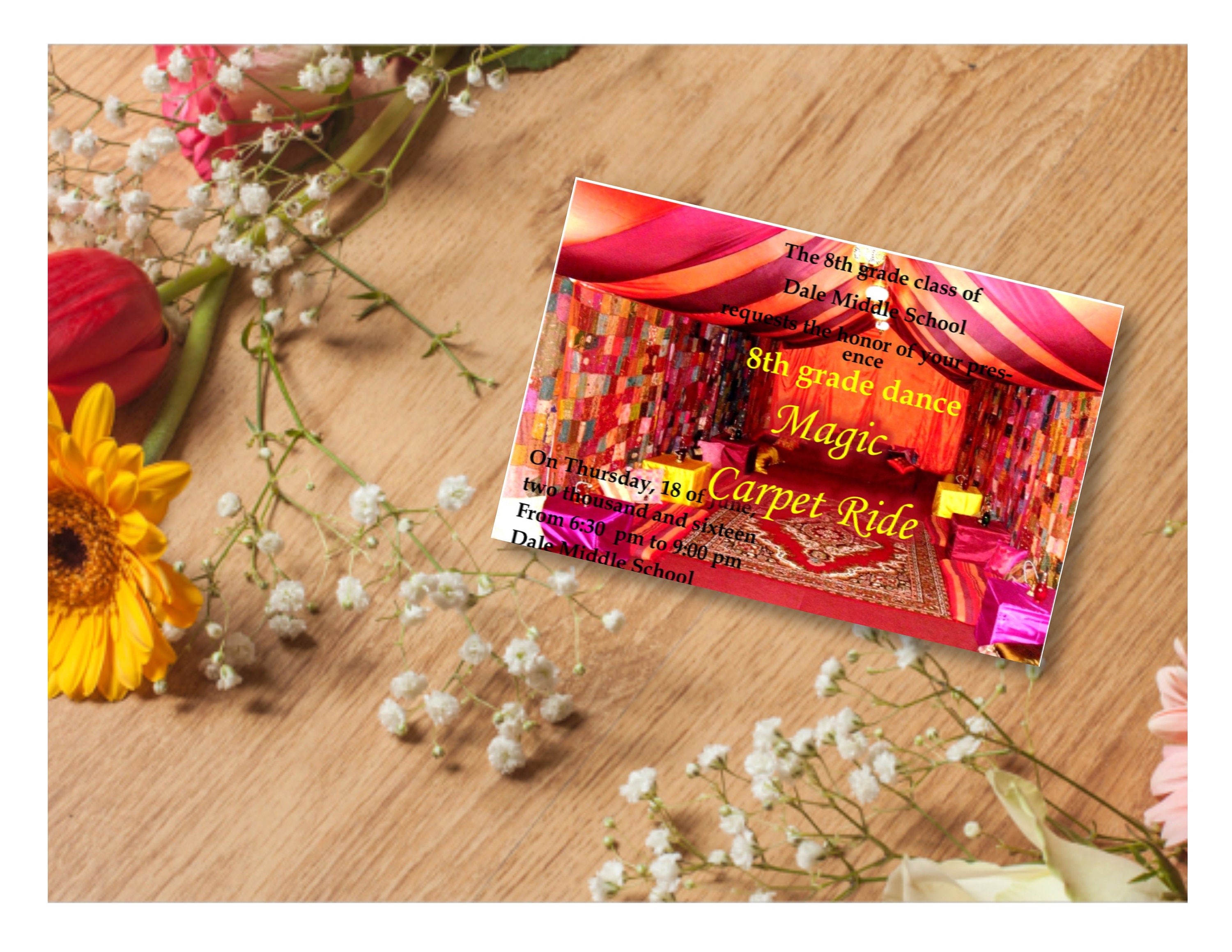 Magic Carpet Ride - School Dance/Prom Invitation/Homecoming/Card Customizable - Printable Digital Download