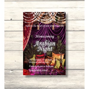 Arabian Night - School Dance/Prom Invitation/Homecoming/Card Customizable - Printable Digital Download