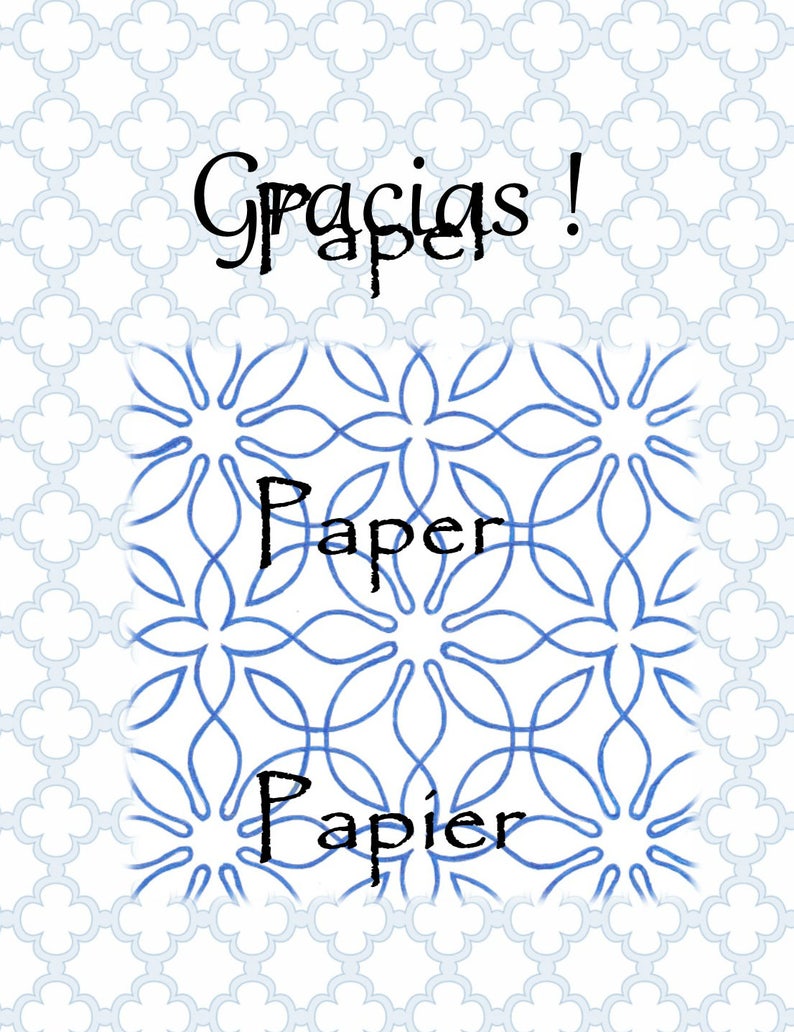 Blue Al-Andalus Wedding Thank You Cards in Spanish Customizable Printable Digital Download