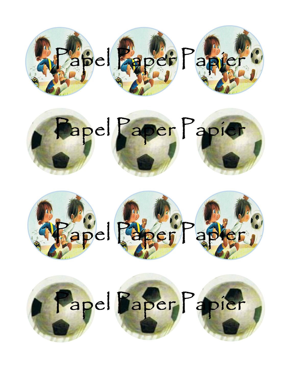 Soccer Children's Birthday Cupcake Toppers, Lollipop Labels, Gift Box ...