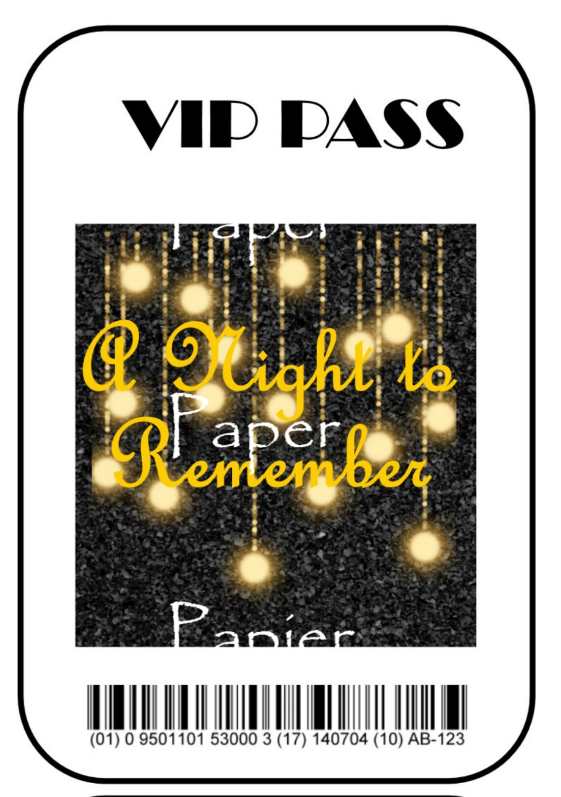 A Night to Remember - VIP Pass for Dance Customizable - Printable ...