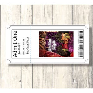 Arabian Night Ticket - School Dance/Prom Invitation/Homecoming/Card Customizable - Printable Digital Download