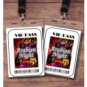 Arabian Night - VIP Pass for Dance Customizable - Printable Digital Download