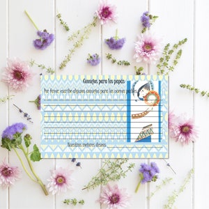 Woorden van wijsheid kaarten in het Spaans "Madonna en Baby Jesus Blue Tribal" Baby Shower Jesus Kiss - Digitale download