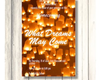 What Dreams May Come - School Dance/Prom Invitation/Homecoming/Card Customizable - Printable Digital Download