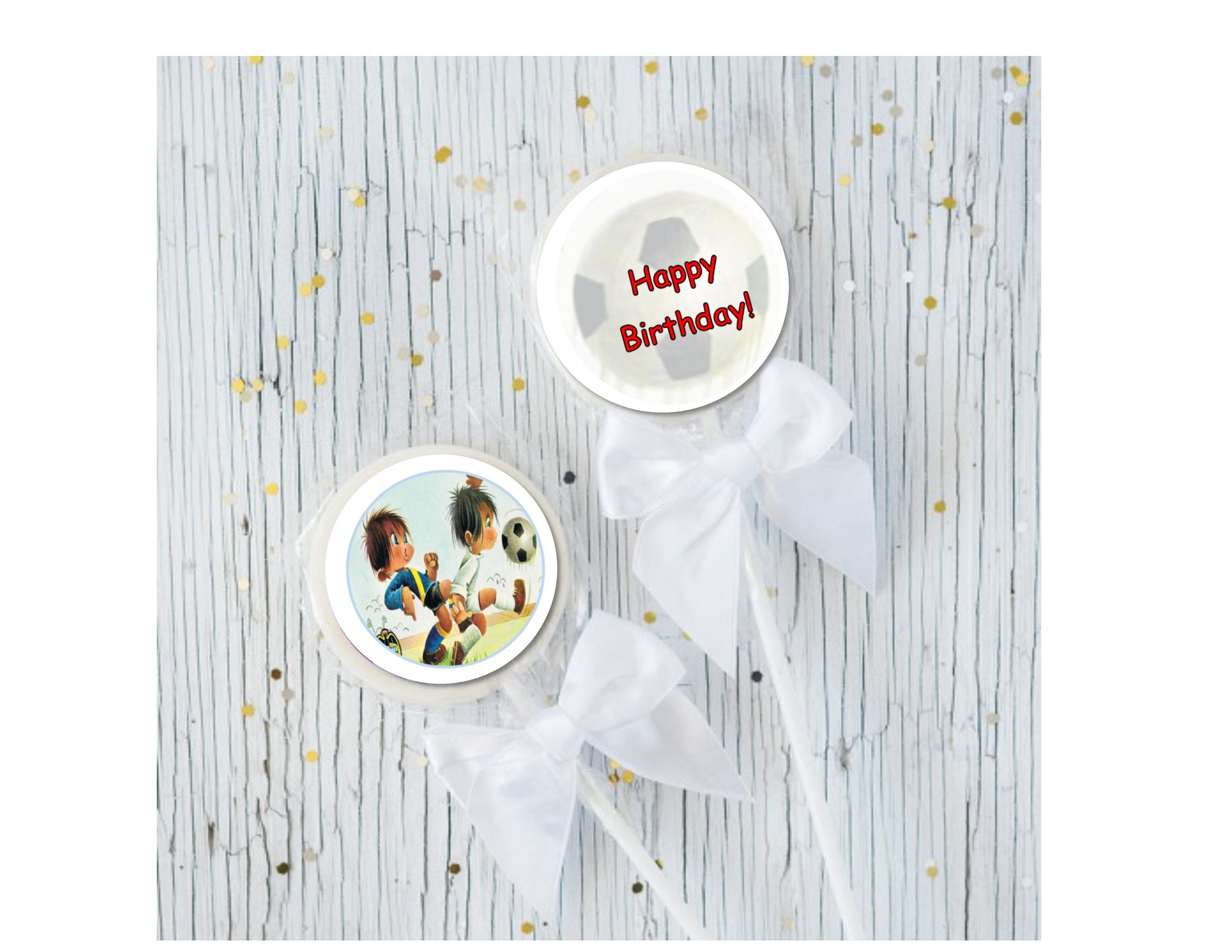 Soccer Children's Birthday Cupcake Toppers, Lollipop Labels, Gift Box ...