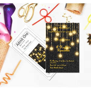 Eine Nacht zum Erinnern - Schultanz/Abschlussball-Heimkehr Einladung und Ticket-Set anpassbar - druckbarer digitaler Download