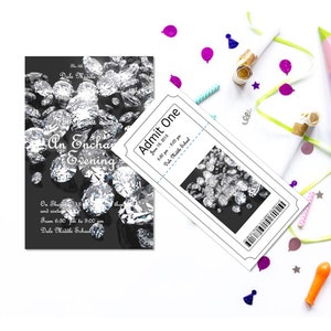 An enchanted evening- School Dance/Prom-Homecoming Invitation and Ticket Set Customizable - Printable Digital Download