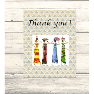 Matrimonio design tribale africano biglietti di ringraziamento personalizzabili - download digitale stampabile