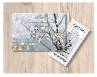 Winter Wonderland- School Dance/Prom-Homecoming Invitation and Ticket Set Customizable - Printable Digital Download