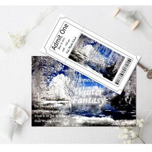 Winter Fantasy- School Dance/Prom-Homecoming Invitation and Ticket Set Customizable - Printable Digital Download